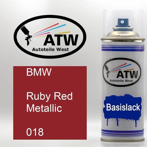 BMW, Ruby Red Metallic, 018: 400ml Sprühdose, von ATW Autoteile West.